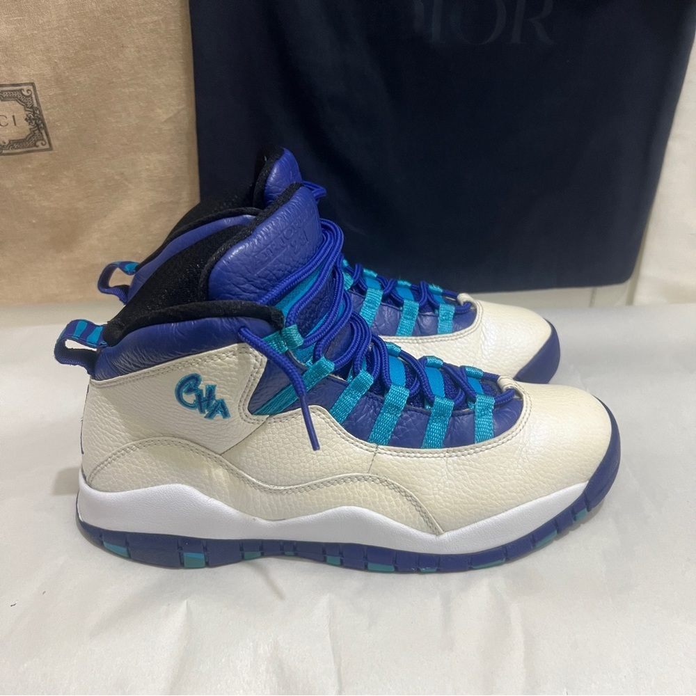 Jordan 10 Blue and White Sneakers
